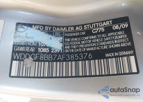 2010 Mercedes-Benz C 300 Luxury 4Matic/Sport 4Matic из США, поврежденный, VIN WDDGF8BB7AF385376